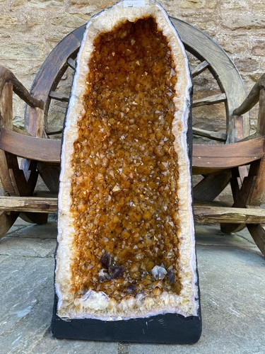 Tall citrine geode - tall,