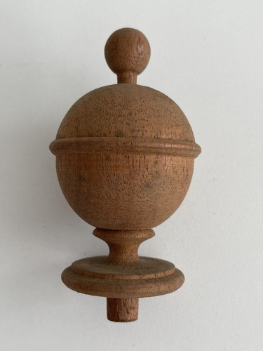 Wooden finial clock barometer - finial,