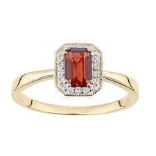 9ct Yellow Gold Octagon Garnet
