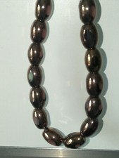 Strand of glamour cut glass beads purple and bronze 10/8mm (c1885)