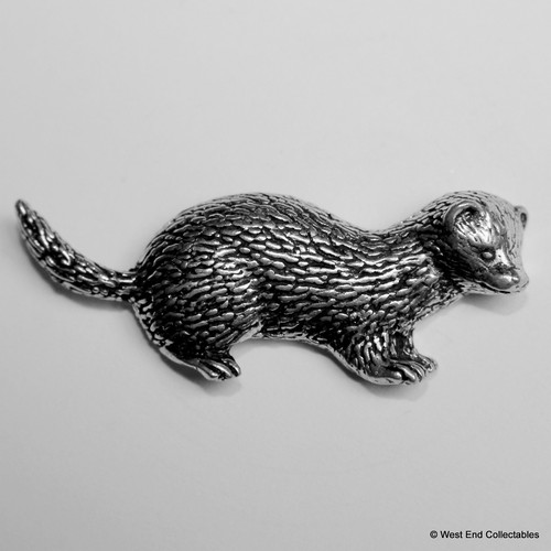 Ferret pewter brooch pin - ferret,