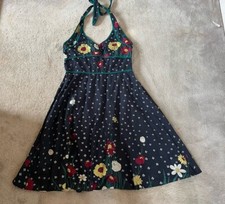 Ladies Dress Size 14 Eucalyptus 100% Cotton Halter Summer Dress