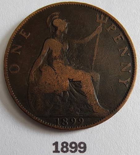 1899 queen victoria one penny - victoria,