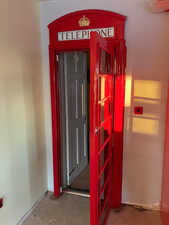 Red telephone box booth - box, kiosk