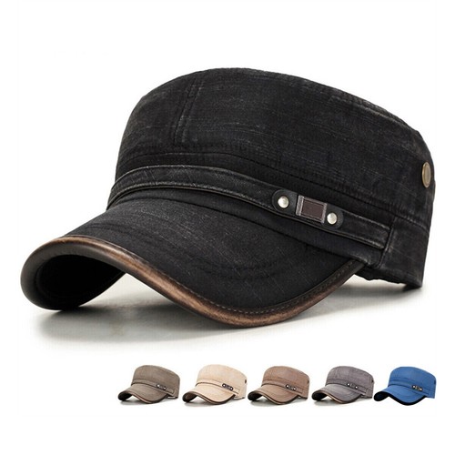 Washed cotton military caps - washed,