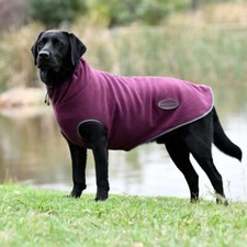 Weatherbeeta Comfitec Fleece Zip Dog Coat - Maroon/Grey