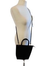 MONROE black leather shoulder bag bucket bag vintage vtg