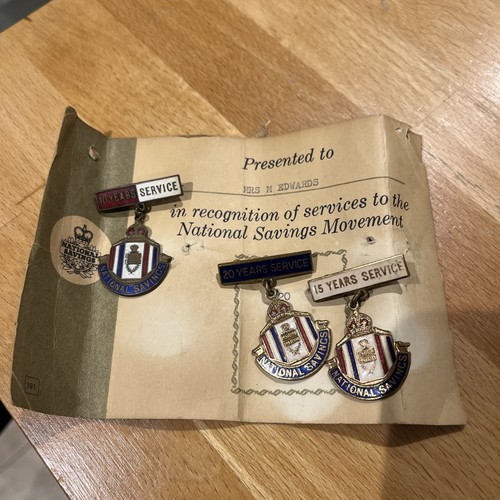 National savings pin medals - savings,