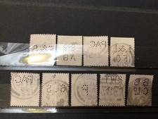 *UNUSUAL* GB Queen Victoria PERFINS Nice😊 9pcs Stock photo. 