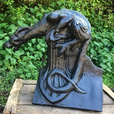 Dog gargoyle decorative roof finial 90° angled ridge tile stone copy 43cm/17" H