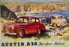 Austin A30 Rare Vintage A1 Car Poster
