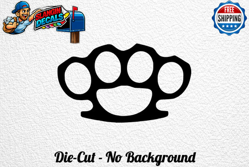 Brass knuckles vinyl decal - brass,