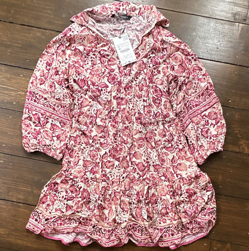 Zara pink white - white, floral