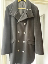 Mens Black Peacoat Wool Blend
