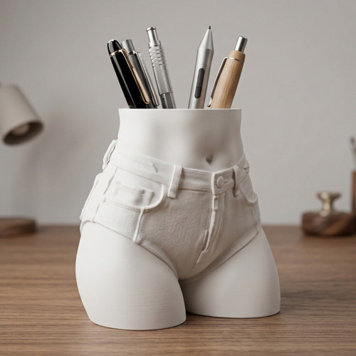 White desk pen - pen, holder