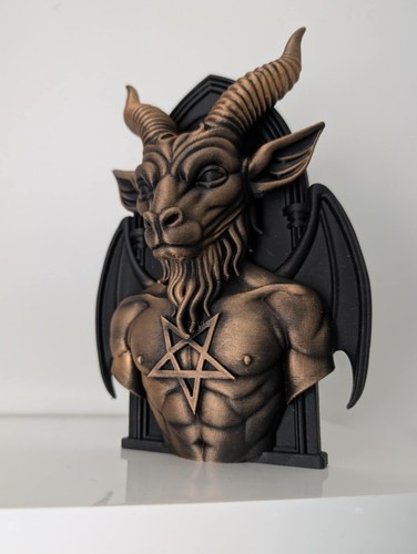 Baphomet black gold wall - &,