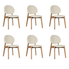 Set of 6 Cream Upholstered
