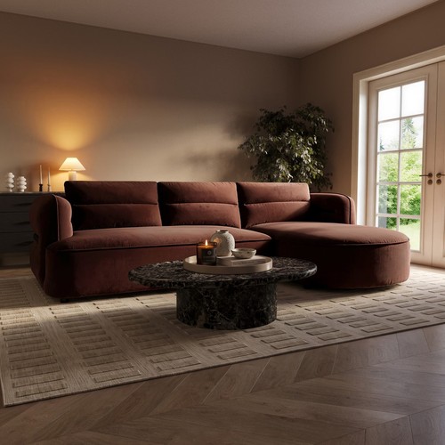 Dark rust velvet - rust, seater