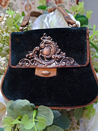 Antique sterling silver velvet