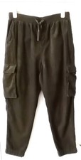 Ladies White Stuff Green Cargo Trousers 100% Cotton - Elasticated Waist -Size 12