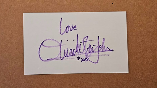 Olivia newton john signed 3x5 - newton-john,