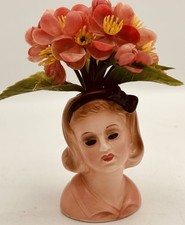 VTG Lady Head Vase Planter