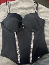 Entice @ George / Black Diamante Corset Bra Top. Size 34C