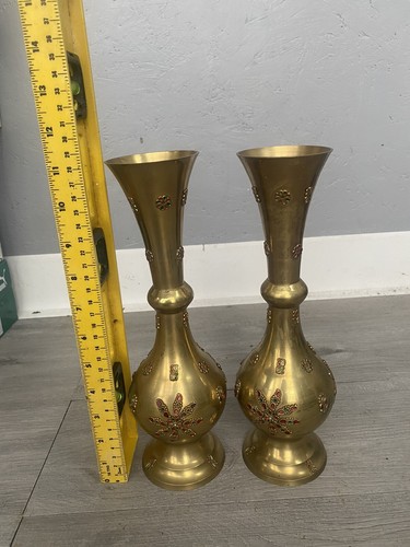 Pair brass vases - pair, 2x