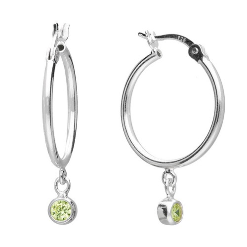 Sterling silver peridot hoop - sterling,