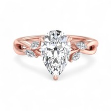 Pear Shaped Diamond Engagement Ring - Halo Diamond Ring