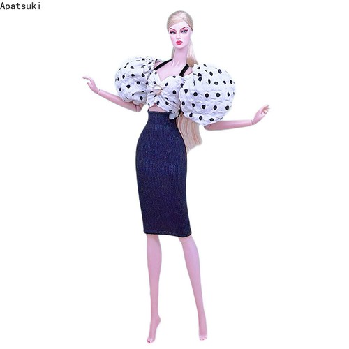 White black polka fashion - black,