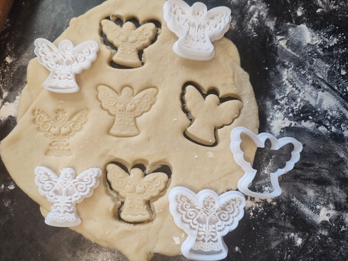 Christmas angels set cookie - christmas,