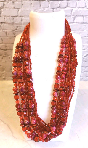 Red stranded beaded - 11,