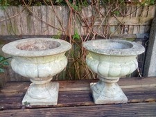 VintagePer of Concrete Garden Urns for Outdoor
