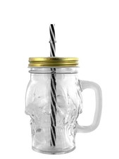 Skull Jar Lid & Straw Drinking