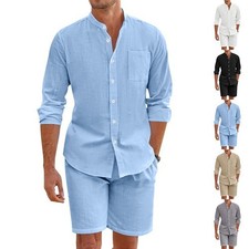 Mens Linen Rich Set Shirt and