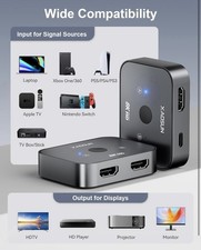 HDMI 2.1 Switch 8K 2in1 Out Splitter 4K@120Hz HDR 3D Dolby Plug&Play