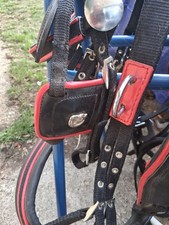 Red/Black Synthetic And Webbing Small Pony Harness(No Nose Band)
