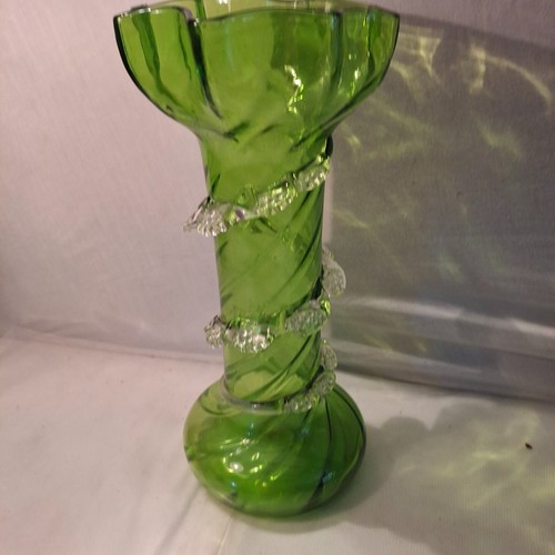 Victorian green swirl glass