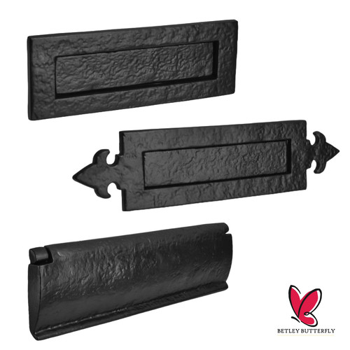 Letter plate black cast - black, iron