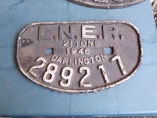 LNER 21 Tons D Wagon Plate
