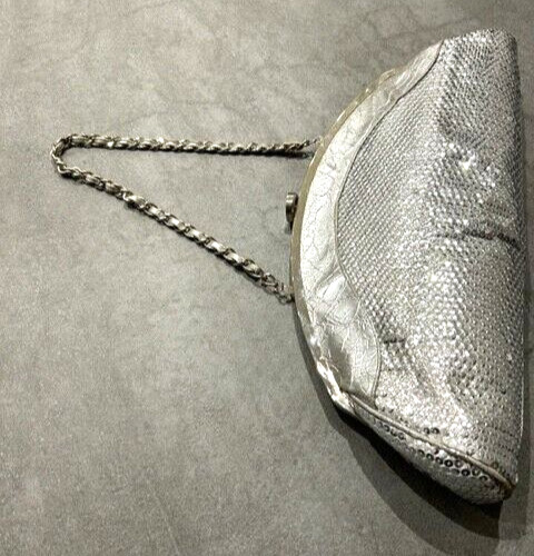 Silver clutch shoulder - clutch/shoulder, bag
