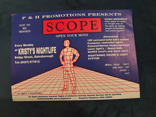 Vintage rave flyer scope - scope, rare