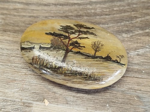 Vintage hand painted - painted, pebble