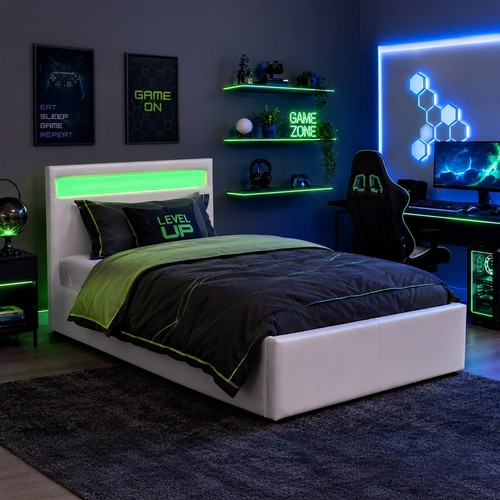 Led gaming ottoman bed - led,