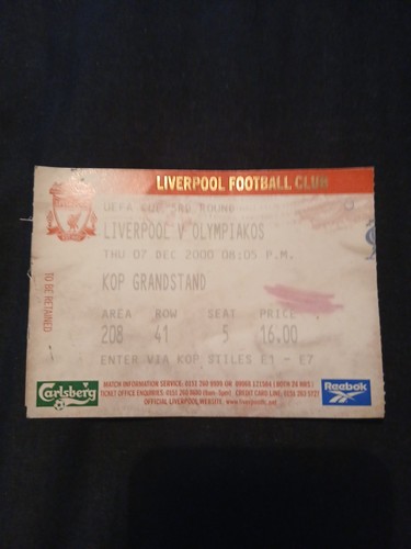 Liverpool ticket stub - ticket,