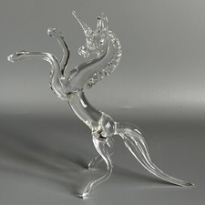 Art Glass Rearing Unicorn, Height 16cm