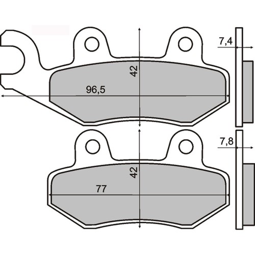 Pair sintered brake pads - sintered,