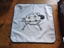 Cushion Cover White Black Trim Sheep 17 In X 17 In
