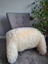 Real Sheepskin Rug Genuine Pelt Natural Soft Fleece LARGE Huge 125cm Ivory White